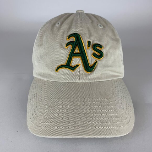 Oakland Athletics MLB Vintage Beige Twins Enterprise Relaxed Fit Strapback Hat - Picture 2 of 5